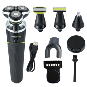 <span class=keywords><strong>Rasoio</strong></span> Elettrico Rotante con Kit per la Cura della Barba, Utilizzo a Secco <span class=keywords><strong>e</strong></span> Bagnato, Senza Fili, Impermeabile, Ricarica USB per Uomo - Product Image 2