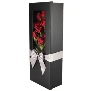 Mode baru buket bunga mewah kemasan tas kertas kotak hadiah kertas persegi kotak buket mawar untuk bunga
