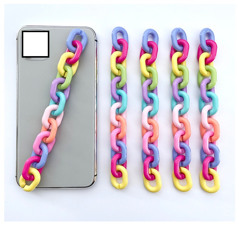 Настраиваемая цветная Толстая акриловая цепочка, Аксессуары для мобильных телефонов, разноцветная Очаровательная Цепочка-Крючок для мобильного телефона, цепочка для ручного запястья
