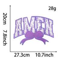 Patch tendance Big Amen Wifey Nurse pour vêtements féminins, broderie thermocollante Mama en chenille avec nœud à sequins pour femmes