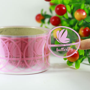 Rouleau adhésif rond personnalisé imperméable étiquette autocollante transparente transparente - Product Image 3