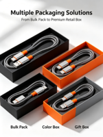 Câble USB Type-C certifié CE FCC RoHS de type Vietnam pour accessoires de téléphone portable, charge rapide, fourni par l'usine