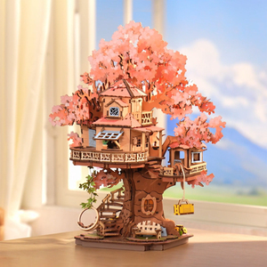 Robotime rolife 3D Câu Đố Bằng Gỗ Thu Nhỏ Đồ Chơi Tgs04 Sakura <span class=keywords><strong>Tree</strong></span> <span class=keywords><strong>House</strong></span> DIY Quà Tặng Gỗ Thủ Công Mỹ Nghệ - Product Image 1