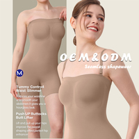Body sculptant sans bretelles et sans coutures, une pièce, mi-cuisse, double couche, effet ventre plat et rehausseur de fesses