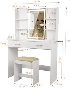 Coiffeuse moderne simple et multifonctionnelle pour rangement coiffeuse économique <span class=keywords><strong>pratique</strong></span> pour chambre à coucher pour petits appartements Nouveau style de maquillage - Product Image 6