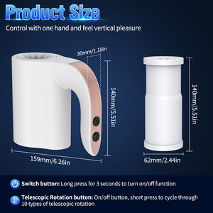 Godet de masturbation télescopique rotatif <span class=keywords><strong>automatique</strong></span> portable en forme de coupelle, Godet d'avion, Produits sexuels pour adultes - Product Image 6