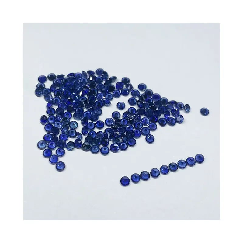 Đá Quý Rời Đá Sapphire Xanh Dương Tự Nhiên Cắt Tròn Rực Rỡ Chất Lượng Tốt 0.8Mm Đến 2Mm