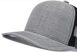 Wholesale Classical Gorras Snapback Vintage Blank Heather Gray Black Richardson Hats 112 Leather <b>Patch</b> Custom Trucker Hats - Product Image 3