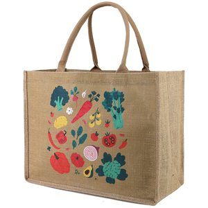 <span class=keywords><strong>BeeGreen</strong></span>-Bolsa de mano de arpillera con cremallera Interior laminada, bolso grande de yute con asas para compras y playa - Product Image 5