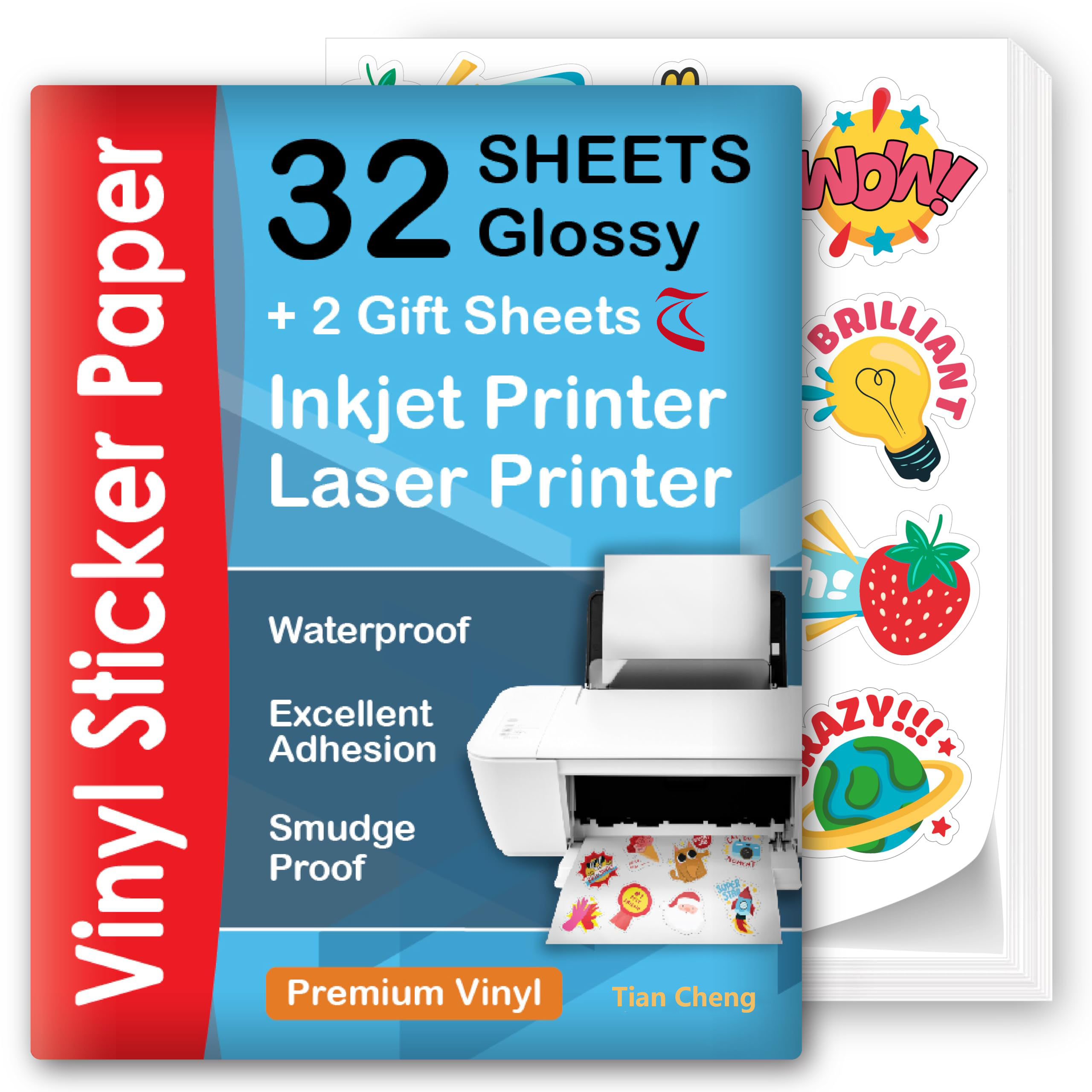Vinyl Printable PP Waterproof Self-adhesive Glossy Matte Decal Inkjet Laser Printer A4 Label Sticker Grocery Use
