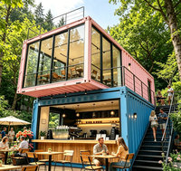 Maison Conteneur Murale en Verre Moderne de Luxe avec Vue Panoramique, Maison Modulaire Préfabriquée pour le Glamping, Vente en Gros Direct Usine