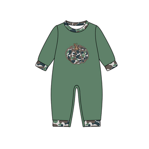 Preorder ropa para niños NO MOQ Mameluco de calabazas de camuflaje de manga larga para Baby Boy Fall Romper - Product Image 1
