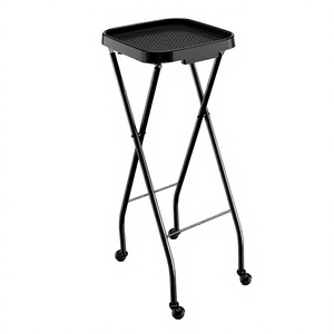 Chariot de service pliable moderne noir pour salon et salle de bain - Product Image 2