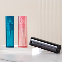 Vente en gros de flacons vaporisateurs miniatures de luxe en plastique AS PS de 10 ml et 20 ml, flacons vaporisateurs de parfum fins, flacons vaporisateurs à brume