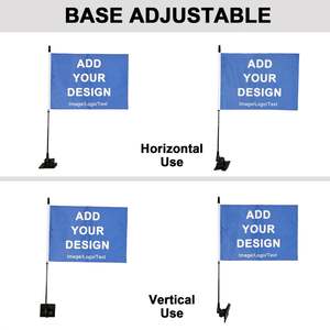 Drapeau de capot de voiture personnalisé en polyester écologique avec impression double face, drapeau automobile personnalisé, clip de fenêtre, design de mât en plastique - Product Image 2