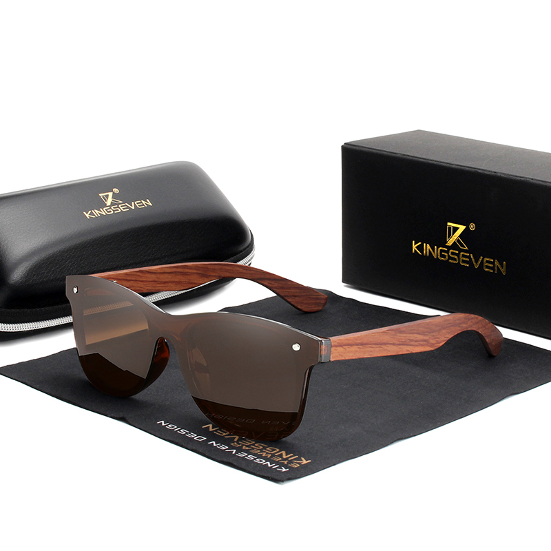 Handmade Sunglasses Kingseven Natural Wooden Sunglasses  display picture 3