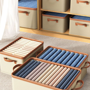 Hiện đại sang trọng Linen lưu trữ container vải cổ điển vuông hình chữ nhật lưu trữ hộp & thùng cho quần áo - Product Image 2