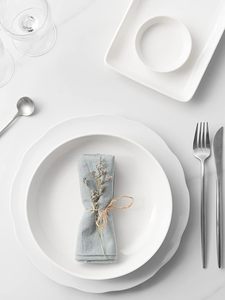 Assiettes carrées en porcelaine blanche à motif végétal, écologiques et modernes, pour restaurants et hôtels, assiettes à steak occidentales 8"/9"/10.5" AB - Product Image 4