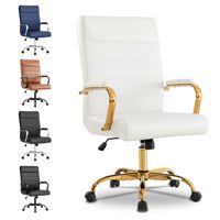 Chaise de bureau pivotante à dossier haut, en cuir noir, design ergonomique, pour usage domestique ou gaming – Offre d'échantillon gratuit – Vente directe usine