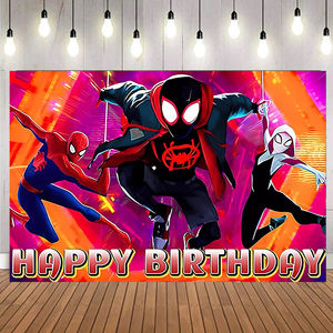 Toile de Fond <span class=keywords><strong>Spiderman</strong></span> pour Fête d'Anniversaire Garçons Décorations Joyeux Anniversaire Bannière <span class=keywords><strong>Spiderman</strong></span> - Product Image 4