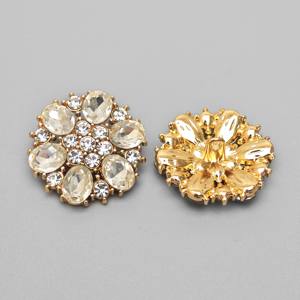 تخفيضات هائلة تصميم الأزياء الملابس 25 حجم زر سبيكة الزنك حجر الراين لامعة - Product Image 1