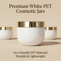 Conception personnalisée à chaud pots de crème carrés en plastique PET cosmétiques conteneurs en forme de bol avec couvercles dorés plusieurs tailles