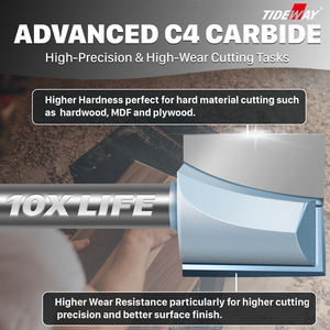 Tideway เครื่องตัดปลายคาร์ไบด์เราเตอร์บิตเจาะไม้เราเตอร์แบบแบนสำหรับงานไม้ทำความสะอาดเครื่องตัดกัดแบบตรง - Product Image 4