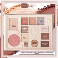 Palette de fards à paupières gaufrés Colorrose 23g – Maquillage tout-en-un naturel et authentique avec blush et highlighter aux textures variées