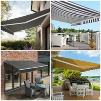 Auvent rétractable électrique moderne de luxe pour balcon, patio, jardin, extérieur, avec télécommande, en alliage d'aluminium, bras pliable, imperméable, protection solaire