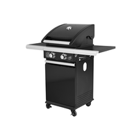 Barbecue à gaz professionnel sur mesure pour la maison et le jardin, haute qualité, revêtement noir en poudre avec couvercle