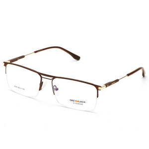 Lunettes optiques carrées en métal gris Jack 5078, lunettes de myopie unisexes, monture moyenne - Product Image 1