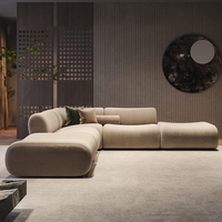 Ensemble de canapés de bureau en cuir courbé de style nordique, en cuir de vachette de première qualité, style italien, luxe léger, moderne, minimaliste, haut de gamme, élégant