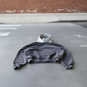 定制冬季 500 克/平方米 毛绒法式毛圈布 重磅超大号 空白酸洗褪色无口袋套头连帽衫 - Product Image 2