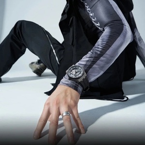 MARK FAIRWHALE นาฬิกาสำหรับผู้ชาย 5040 เรซิ่นเคส เทรนด์หมุนได้ หน้าปัดลายโจรสลัด สายซิลิโคน กันน้ำ นาฬิกาข้อมือควอตซ์ กล่องของขวัญ - Product Image 5