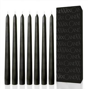 ชุดเทียนพาราฟินแฮนด์เมด CANDWAX ขนาด 12 นิ้ว สำหรับฮาโลวีน จำนวน 12 แท่ง ไม่หยด ไม่มีควัน เผาไหม้ช้า ไม่มีกลิ่น สีดำ - Product Image 1