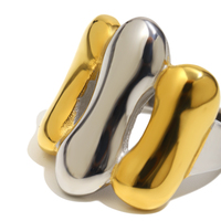 Bague en acier inoxydable plaqué or 18 carats, créative, élégante et tendance, personnalisée, en forme de saucisse grillée, pour femmes, par Dingran