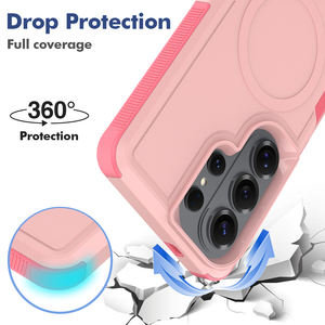 غطاء هاتف محمول وردي للفتيات مقاوم للصدمات، غطاء مطفي لهاتف سامسونج S26 ألترا، غطاء هاتف مغناطيسي من مادتي TPU وPC 2 في 1 - Product Image 3