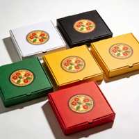 Boîte à pizza en papier Zicpole personnalisée, lot de 3 mini-boîtes à pizza à 3 compartiments avec emplacement pour coupelle de sauce, collection d'emballages alimentaires pour pizza à emporter