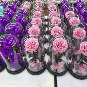 Di alta qualità rosa eterna fiore conservato rosa in vaso di vetro della cupola di copertura con regalo - Product Image 2
