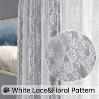 Blanc jacquard chaîne tricot floral polyester soie salon fenêtre chambre turc pure rideau tissu