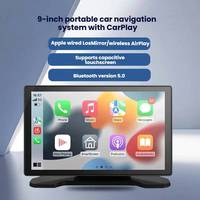 Navigateur GPS de voiture portable 9 pouces avec écran tactile, prend en charge CarPlay, Android Auto, cartes en ligne, adapté pour 5.0