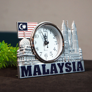 Horloges de table de bureau en alliage de zinc, souvenirs touristiques classiques de Malaisie, décoration intérieure - Product Image 3