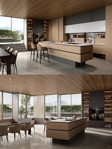 Mueble de Cocina Moderno de Roble con Puertas de Madera Maciza y Superficie Fácil de Limpiar para Uso Público - Product Image 4