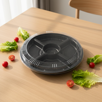 JY-82122 Umweltfreundliche PP Einweg-Plastik Geprägte Sushi-Takeaway-Box Runder Grüner Lebensmittelbehälter