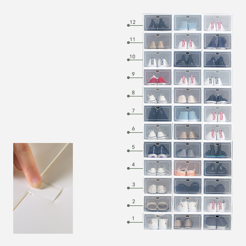 Разноцветный Штабелируемый ящик для хранения обуви, домашний ящик для хранения с передней крышкой и подсветкой для хранения обуви