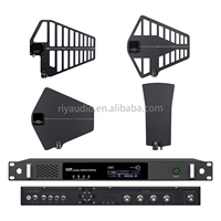 Combinateur d'antennes UHF R-IEM41 avec boîtier métallique, fentes de ventilation et interrupteur d'alimentation pour les équipes professionnelles de renforcement sonore