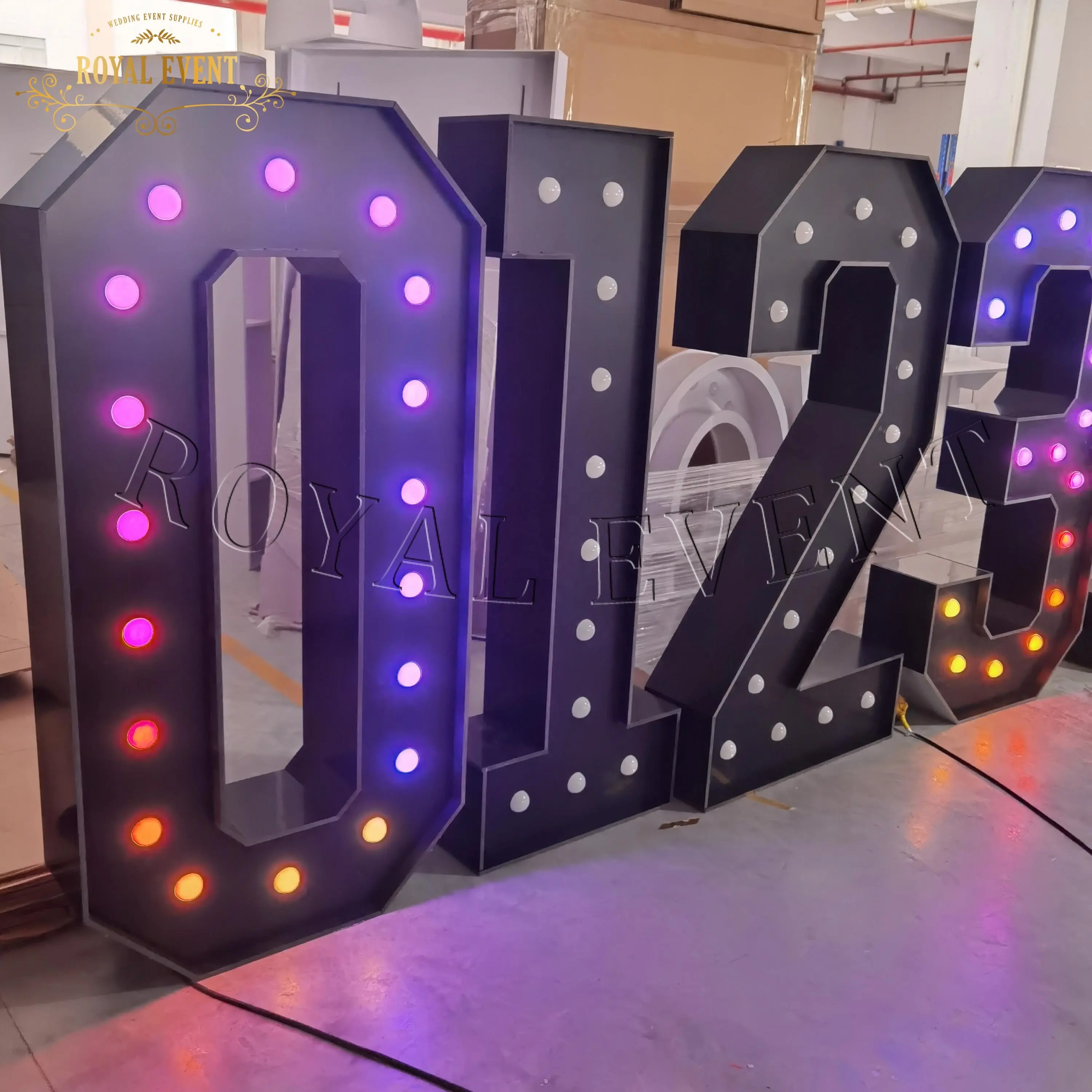 Led Birthday Numbers Acrylic Backdrop 4ft Led Lights Marquee Number Letters For Event Wedding Decorations
