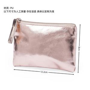 Cadeau en gros métallisé couleur pochette <span class=keywords><strong>or</strong></span> argent sacs voyage organisateur en cuir Pu porte-monnaie petit cuir porte-monnaie pour sacs - Product Image 2