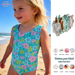 Maillot de bain sans manches personnalisé pour bébés filles, <span class=keywords><strong>tenue</strong></span> d'été pour enfants, combinaison, ensemble de vêtements pour bébés filles - Product Image 1