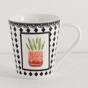 Taza de té de porcelana blanca de 12oz al por mayor con logotipo de calcomanía personalizado para restaurantes - Product Image 2